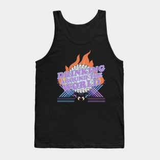 Drinking Around the World showcase Pavilion flame and Spaceship Earth Tank Top